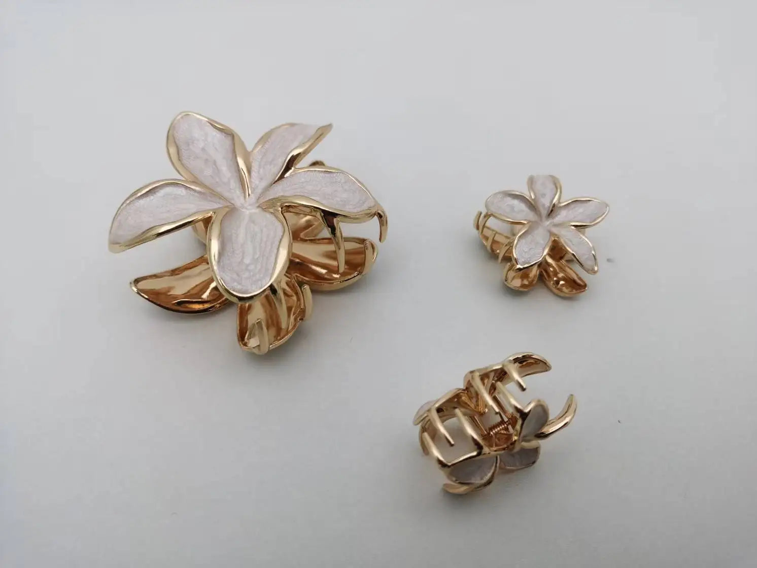 Enamel Lily Hair Clips Set Zinc Alloy Cute Beach For Women - Smarsty
