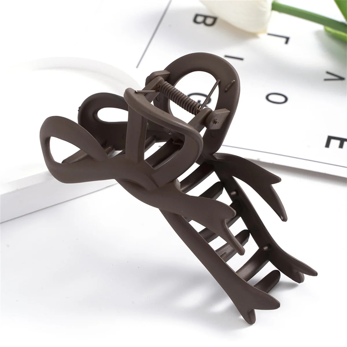 13cm Matte Ribbon Bow Hair Clips Strong Hold Vintage - Smarsty