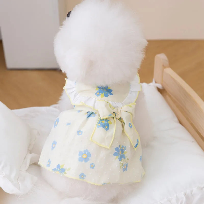 Cute Summer Dog Princess Dress with Bow Lace - Smarsty