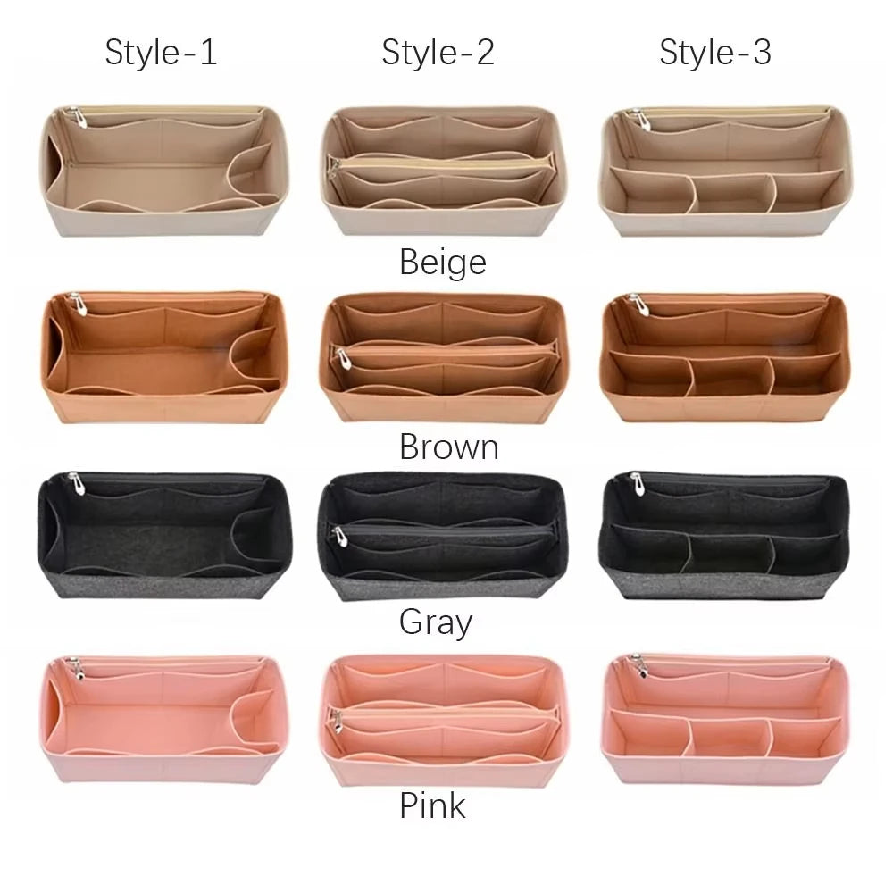Felt Insert Liner Purse Organiser Pouch Handbag Tote Bag Internal Bag For Liz Visetos, 3 Style