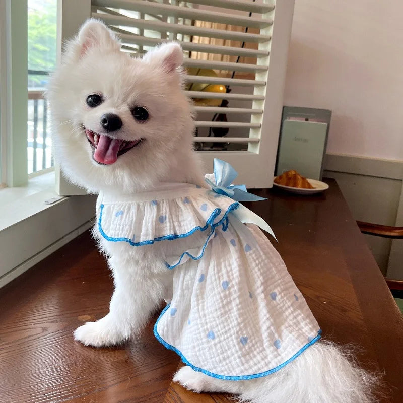 Summer Dog Cooling Dress with Cute Heart Print - Smarsty