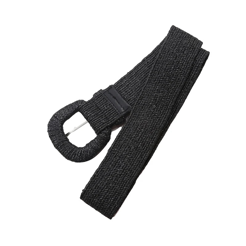 Retro Women Braided Wide Pin Buckle Belt Summer Fashion - Smarsty