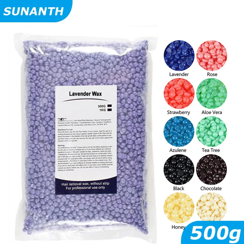 500g/200g/50g Hard Wax Beans for Hair Removal Body European Brazilian Pearl for Wax Warmer Waxing Beans for Wax Heater Machine - Smarsty