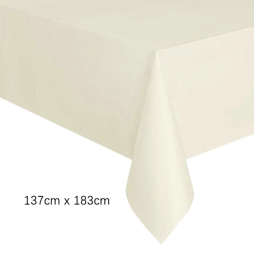 Disposable White Pink Tablecloth for Parties and Weddings - Smarsty