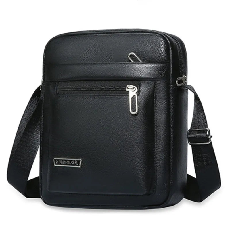 Mens Crossbody Bag Waterproof PU Leather Large Capacity - Smarsty