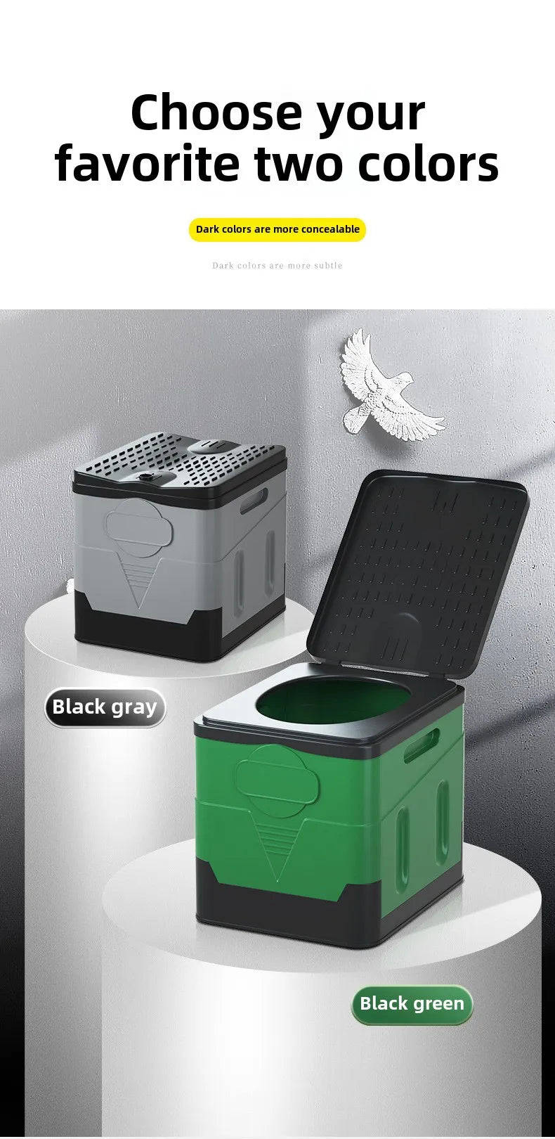 Portable Car Folding Toilet Toilet Camping Emergency Artifact Car Travel Emergency Outdoor Mobile Toilet Camping Equipment