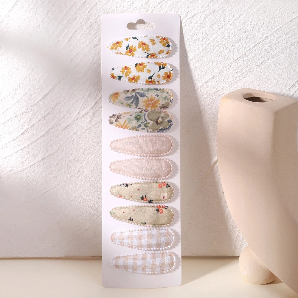 Newborn Cotton Hair Bow Snap Clips Set - Smarsty