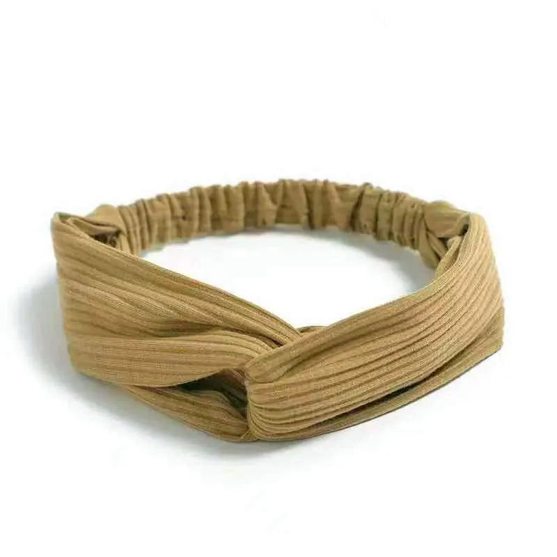 Boho Soft Elastic Headband For Women Vintage Cross Knot - Smarsty