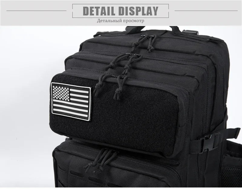 25L/45L Tactical Backpack for Men and Women Outdoor Survival Bug Out Bag Small School Rucksack Hking with Bottle Holder
