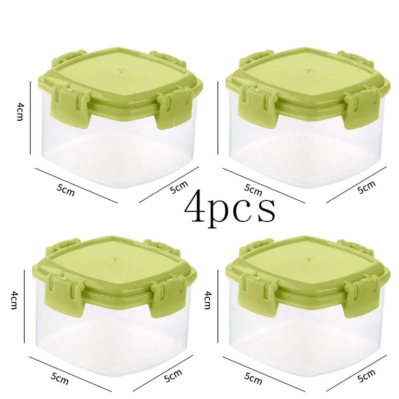 4pcs Plastic Sauce Squeeze Bottle Mini Seasoning Box Salad Dressing Containers Outdoor Portable Barbecue Spice Jar Kitchen Tool