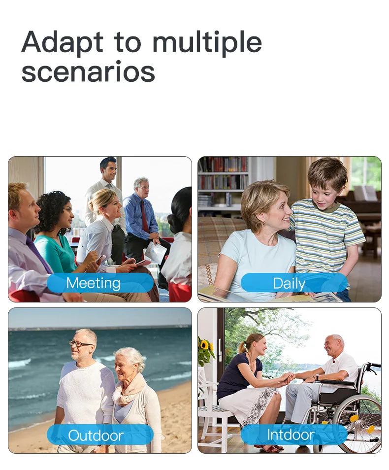 Rechargeable Portable Hearing Aid with Low Noise Amplification - Smarsty