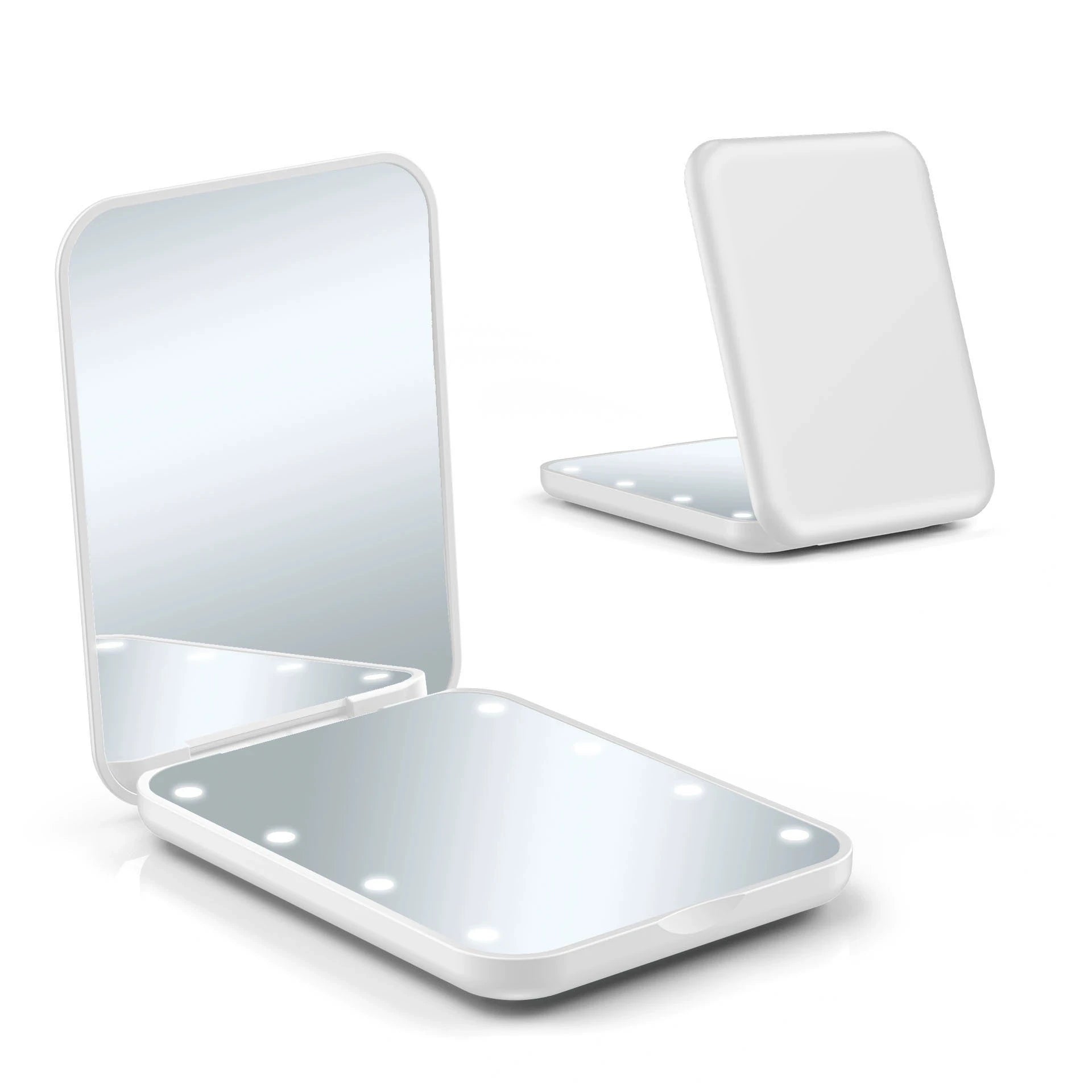LED Compact Mirror 1X/2X Magnification for Travel - Smarsty