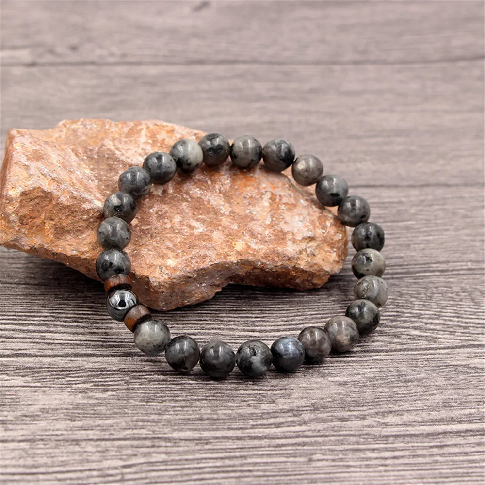 Volcanic Stone Bracelet for Men with Buddha Charm - Smarsty