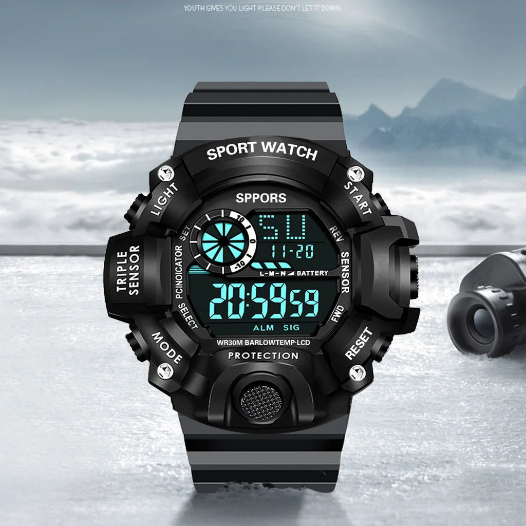 Men's Sports Electronic Wristwatch with Waterproof Design - Smarsty