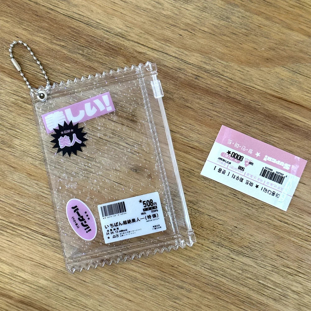 INS Transparent Candy Bag Badge Holder Korean Photocard Holder Display Bag Pendant Idol Photo Card Protective Cover Card Holder