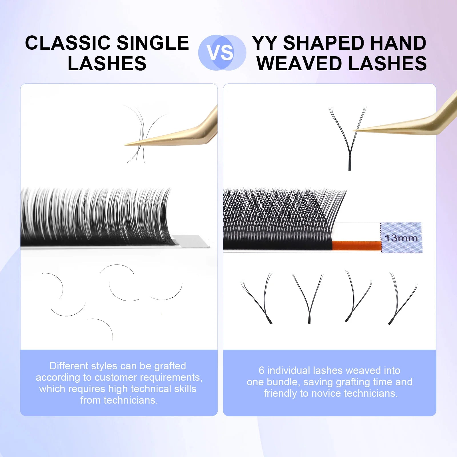 YY Shape Triple Top Eyelash Extensions for Volume - Smarsty