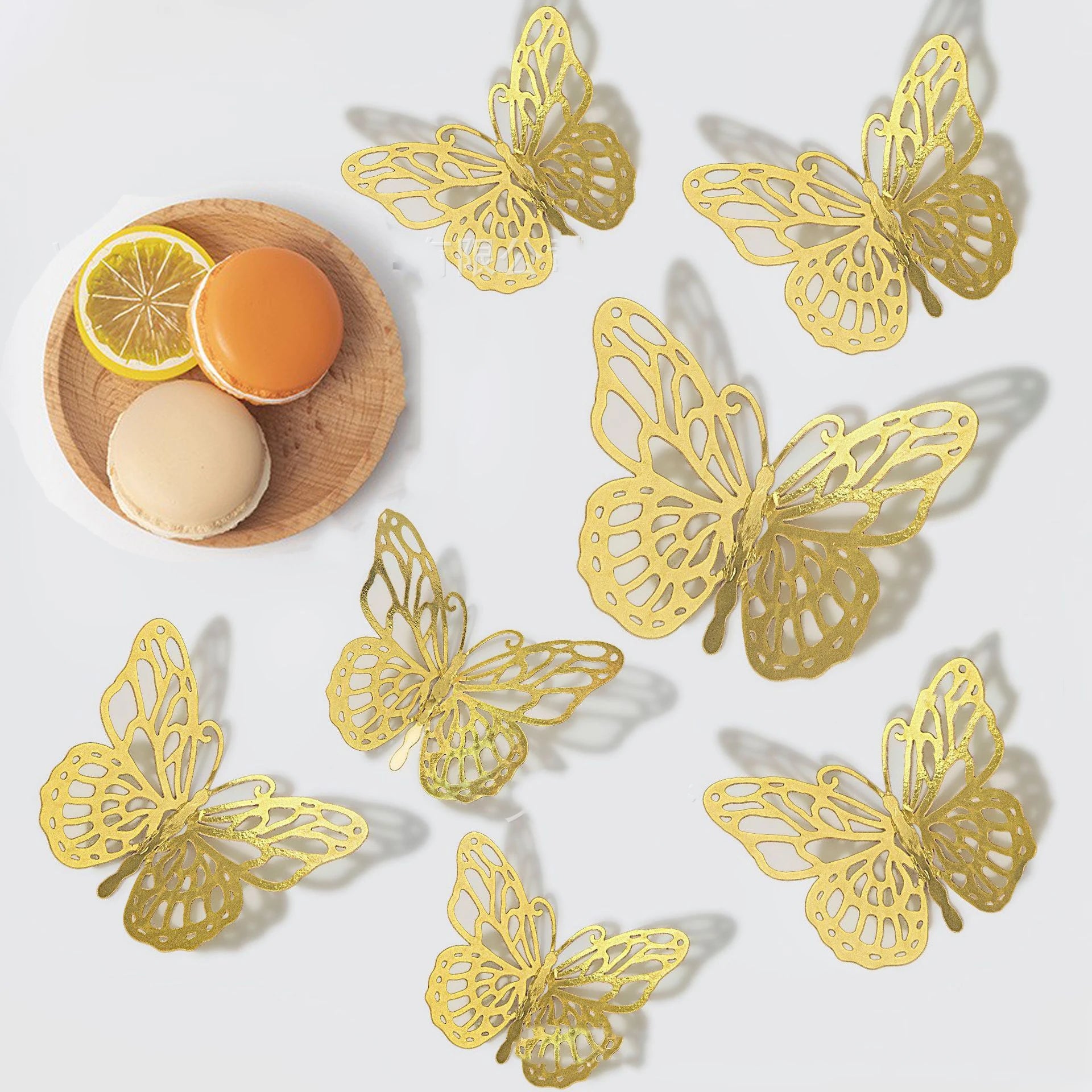 Gold 3D Butterfly Wall Decor Set for Parties - Smarsty