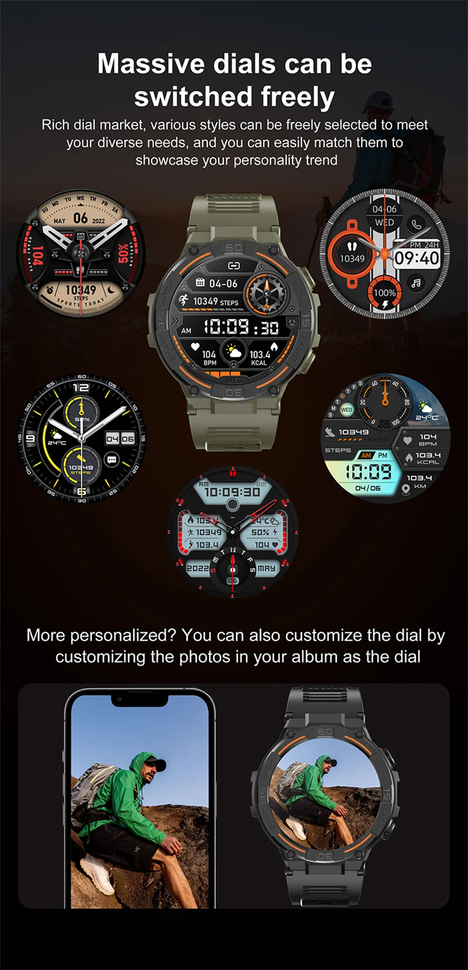 Military Smartwatch for Men with Health Monitoring Features - Smarsty