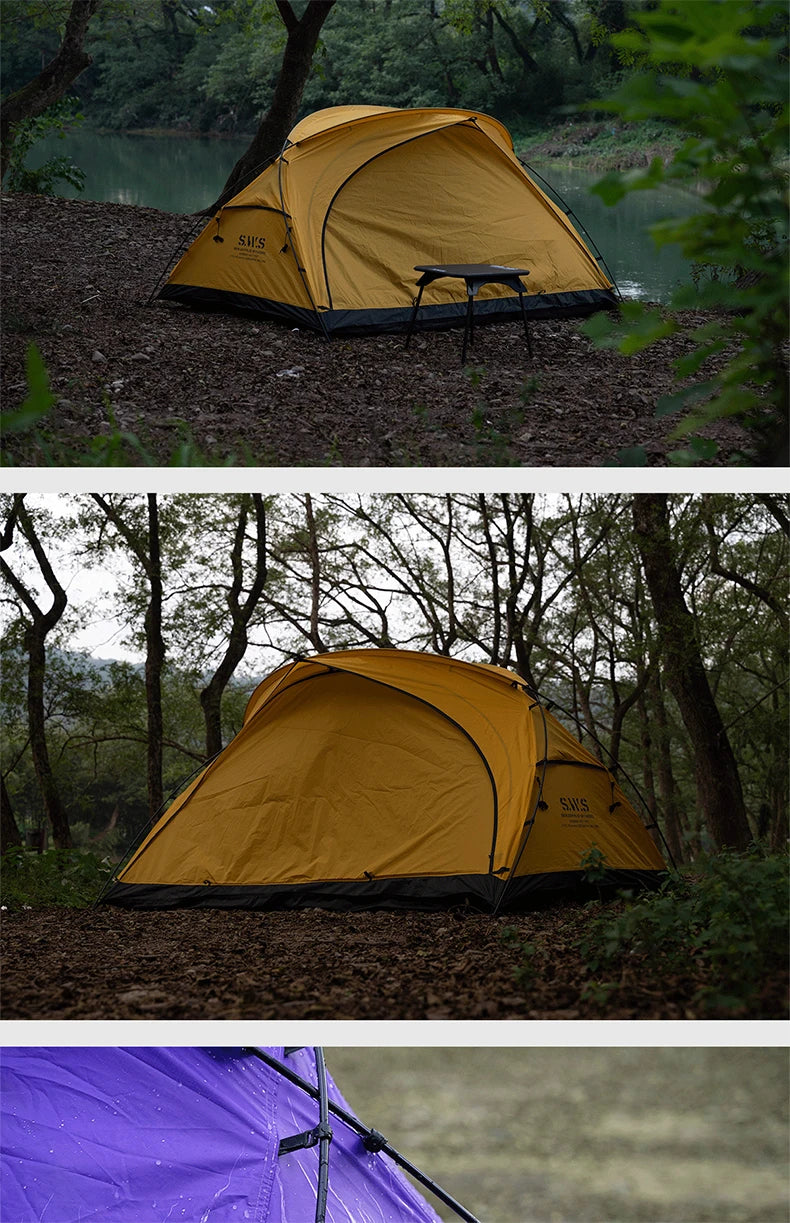WELLHIKE Outdoor Portable Tent Single and Double Field Park Camping Equipment Rain and Sun Thickened Three Sseason Tent by Smarsty