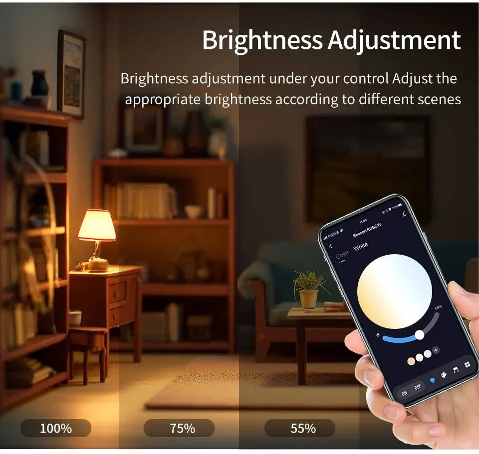 Tuya Smart E27 LED Bulb with RGB Colors and Remote Control - Smarsty