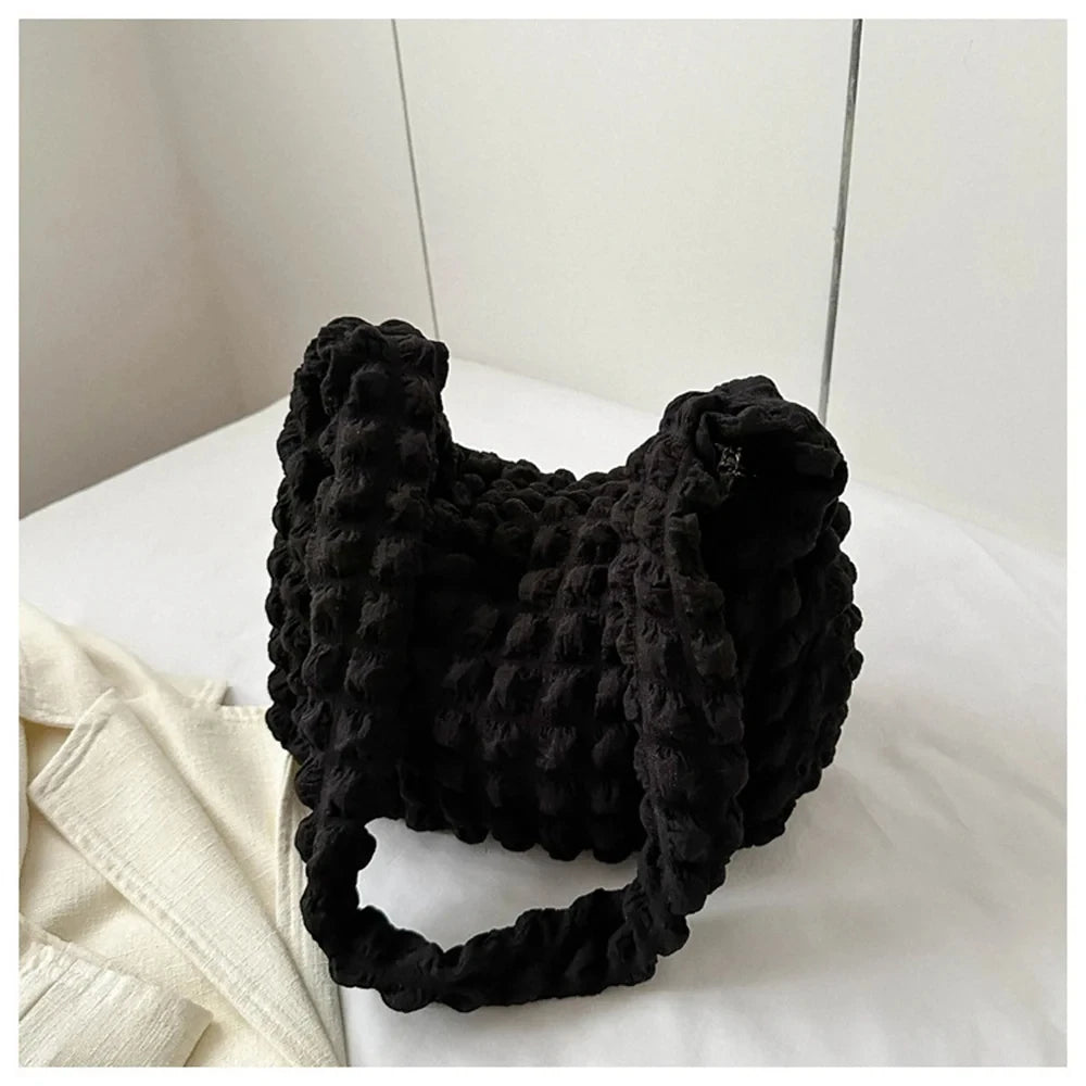 Crossbody Bag Pleated Embroidered Plaid Tote For Women - Smarsty