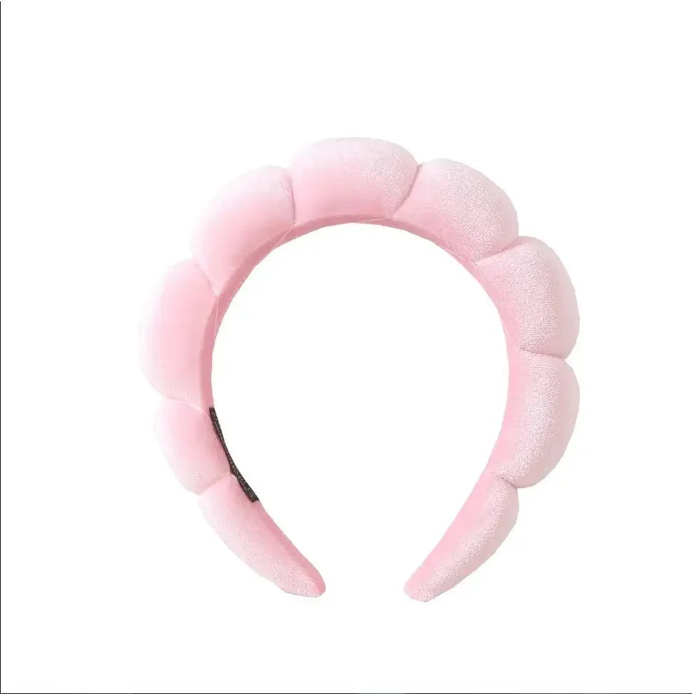 Soft Puffy Sponge Headband For Makeup Retro Terry Cloth - Smarsty