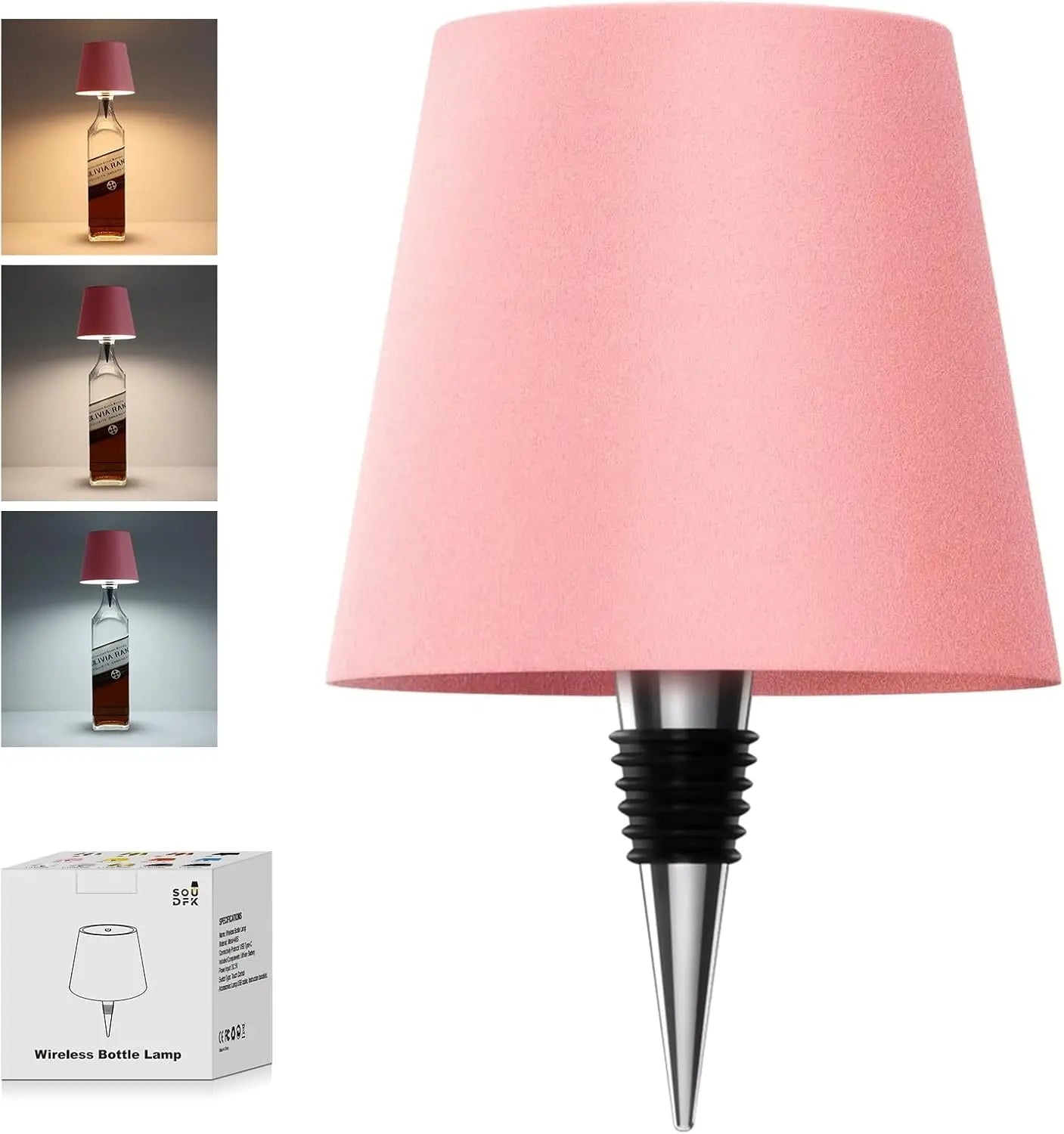 Wireless Touch Control Bottle Lamp with Dimmable Colors - Smarsty