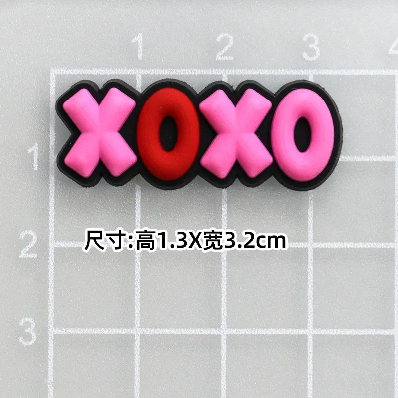 MINISO 20P Cute Cartoon PVC Pink Fashion Barbie Shoe Flowers DIY Hole Shoes Sandals Charm Shoes Accessories Party Festival Gifts