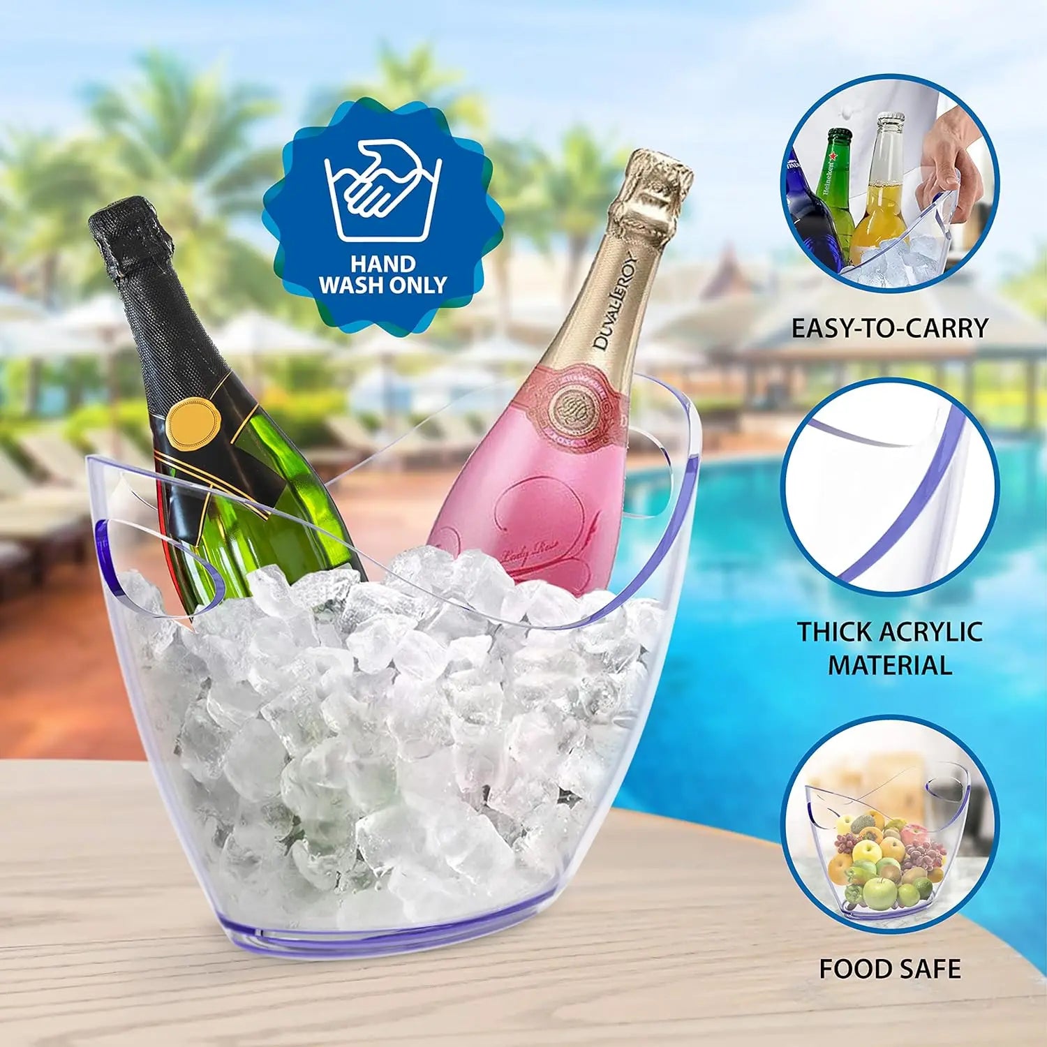 Transparent Ice Cube Storage Bucket for Beer and Wine - Smarsty