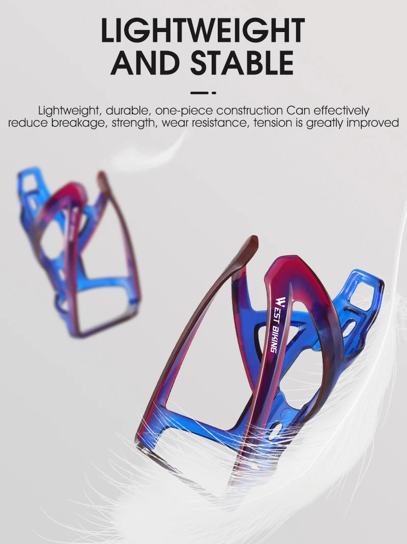 WEST BIKING Bicycle Water Bottle Cage Colorful Gradient Cycling Bottle Holder Ultralight MTB Road Bike Water Bottle Bracket - Smarsty