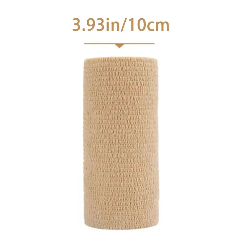 10 Rolls Medical Adhesive Bandage Elastic Breathable Sports Self Adhesive Tape Beige Wrap Finger Tape For Wrist Ankle First Aid