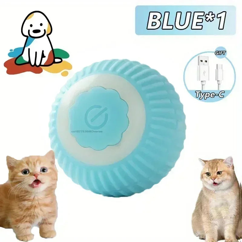 Automatic Rolling Cat Ball Toy with Rechargeable Faux Tail - Smarsty