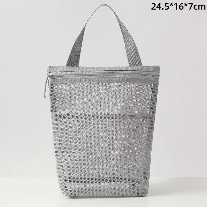 Mesh Makeup Toiletry Storage Bags Handbags Portable Travel Washing Body Shower Tools Organizer Hanging Cosmetic Organizer Pouch - Smarsty