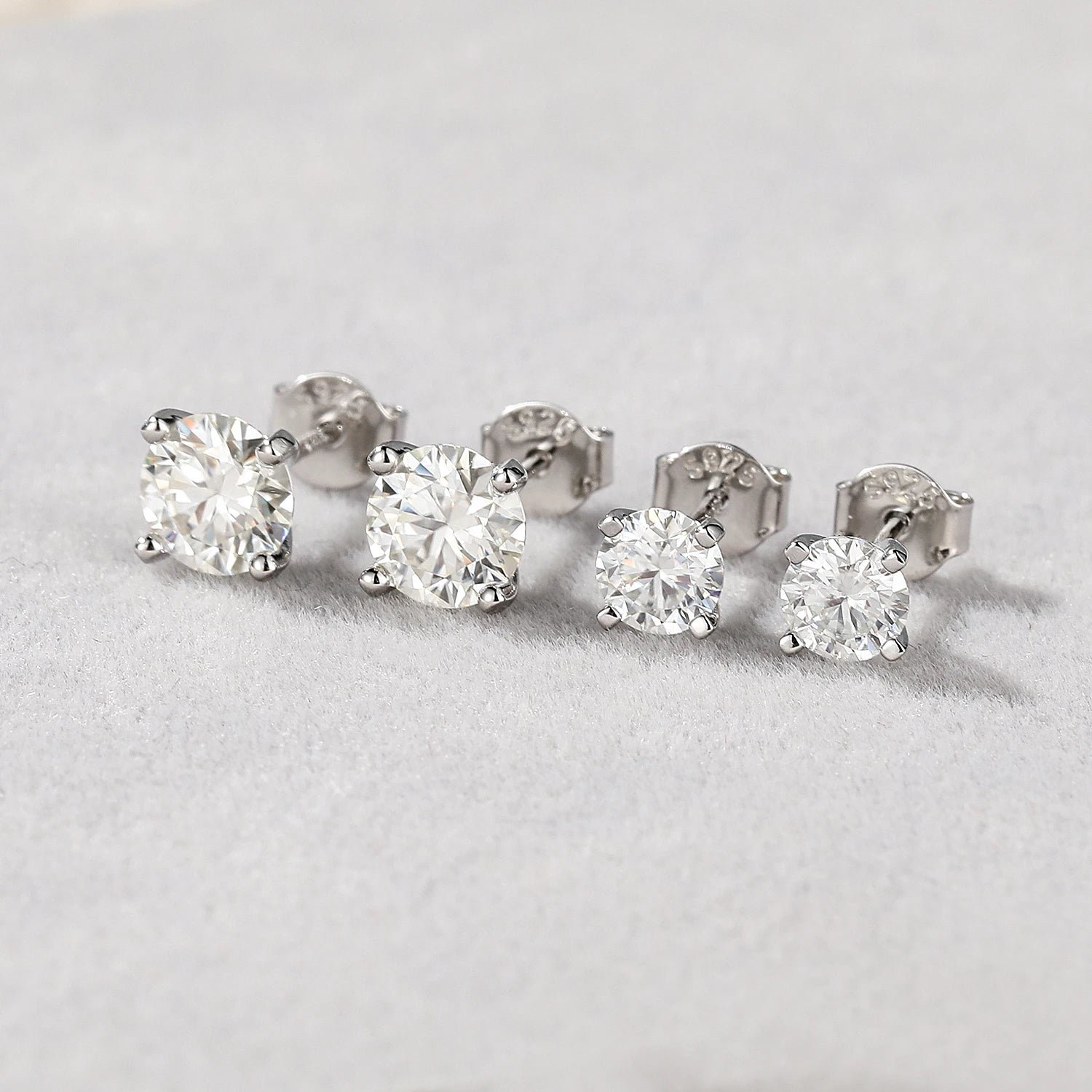 Moissanite Stud Earrings 0.5 To 1.2 Carat Sterling Silver - Smarsty