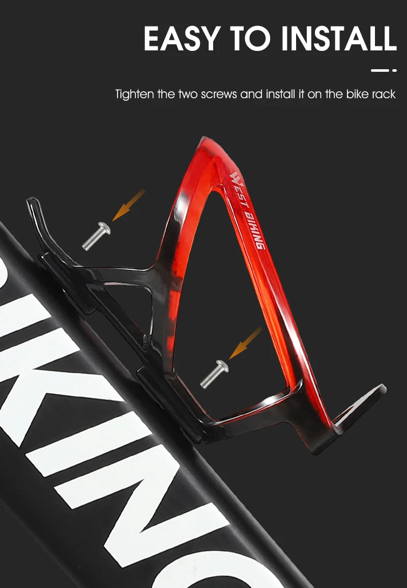WEST BIKING Bicycle Water Bottle Cage Colorful Gradient Cycling Bottle Holder Ultralight MTB Road Bike Water Bottle Bracket - Smarsty