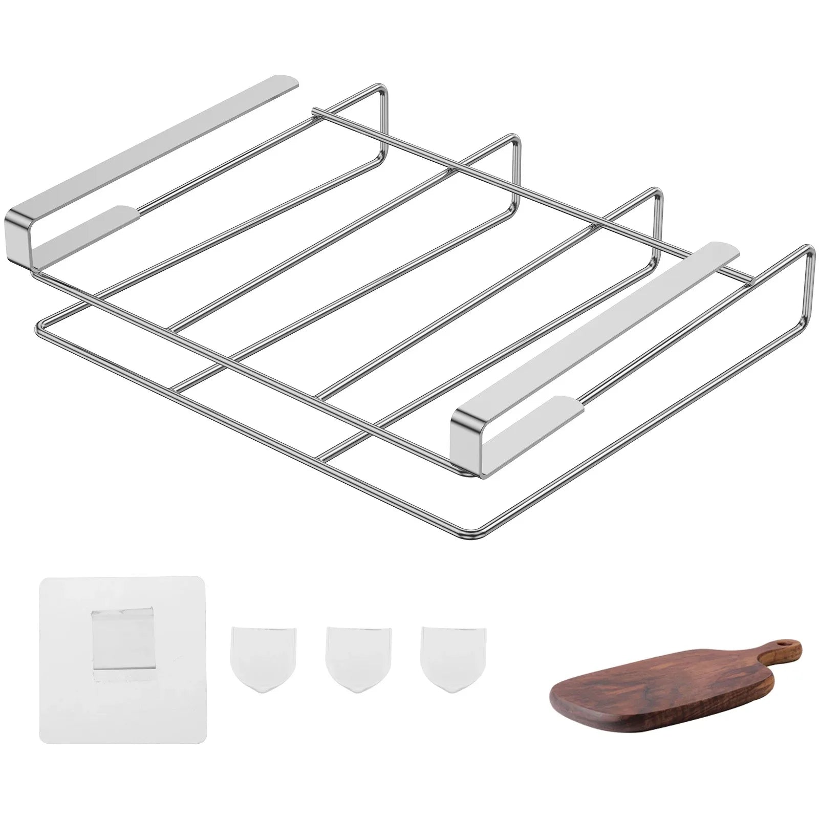 Under Cabinet Cutting Board Organizer Holder Kitchen Hanging Chopping Board Pot Lid Kitchenware Storage Rack Stainless Steel by Smarsty