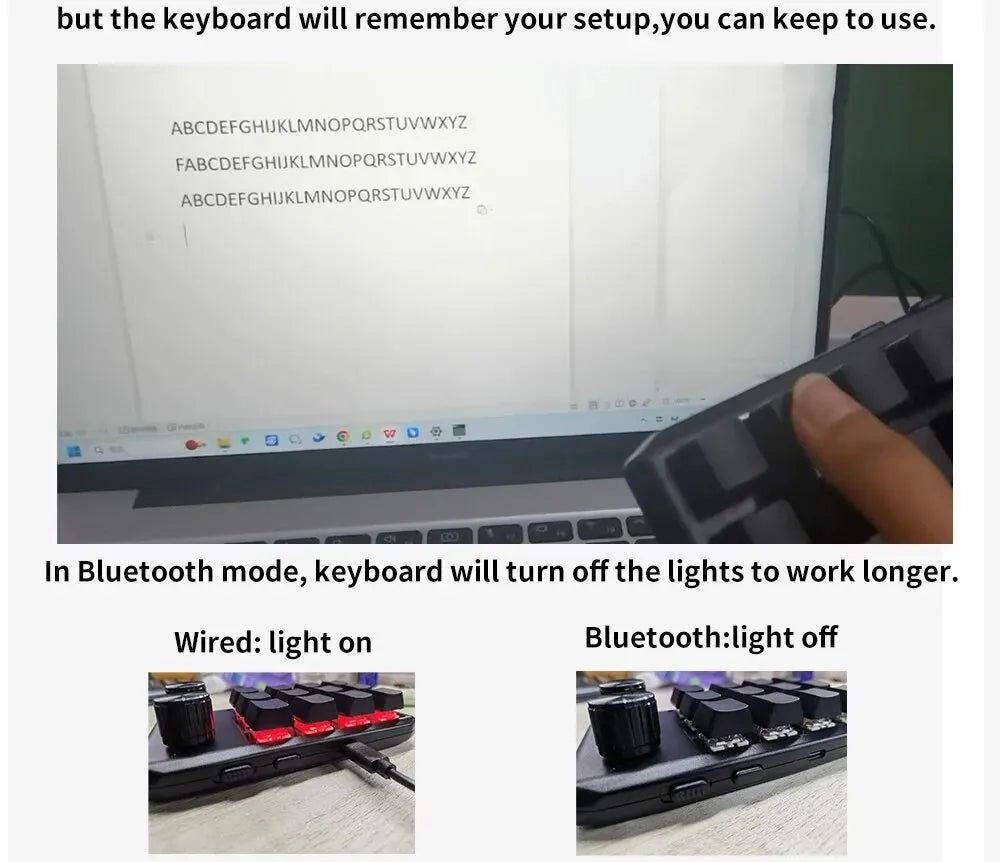 Bluetooth Macropad With 2 Knobs RGB 12 Key Mechanical