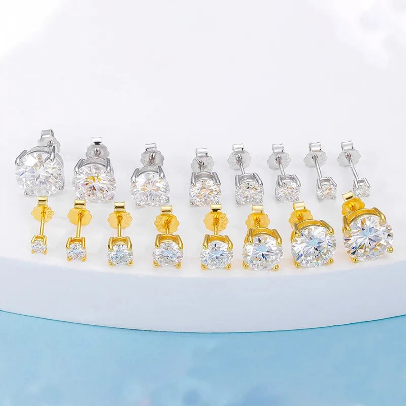 GRA Certified Moissanite Stud Earrings Bridal Sparkle - Smarsty