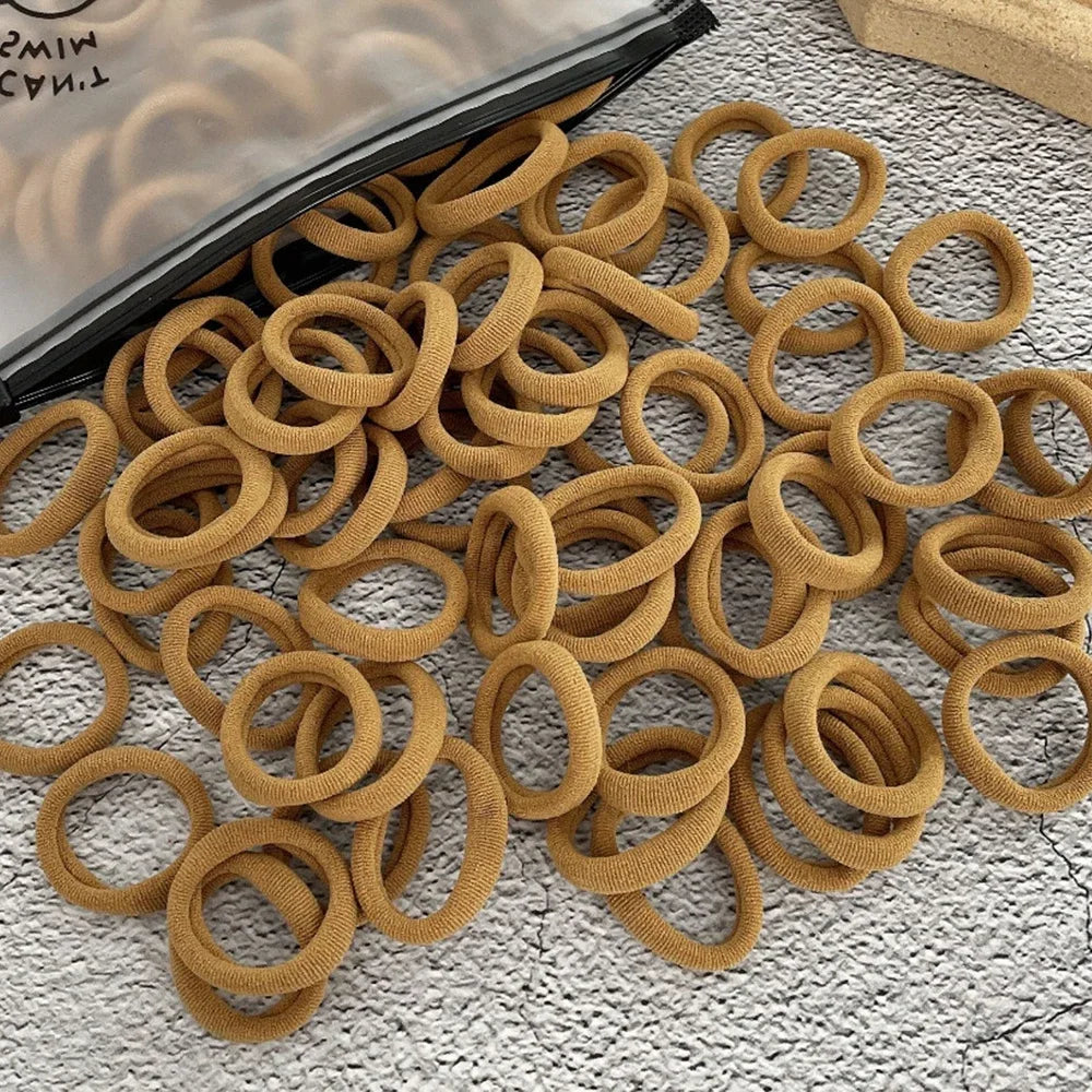 50 Pack Seamless Hair Ties Gentle No Damage Elastic - Smarsty