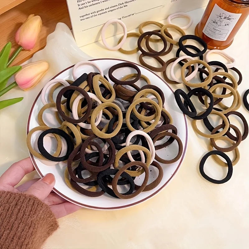 Thick Elastic Hair Ties 50 Pack Comfortable Durable - Smarsty