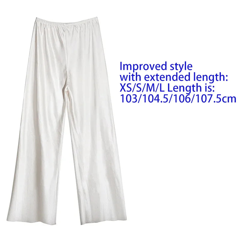 Satin Wide Leg Pants Long Floor Casual Pants Women's Summer - Smarsty