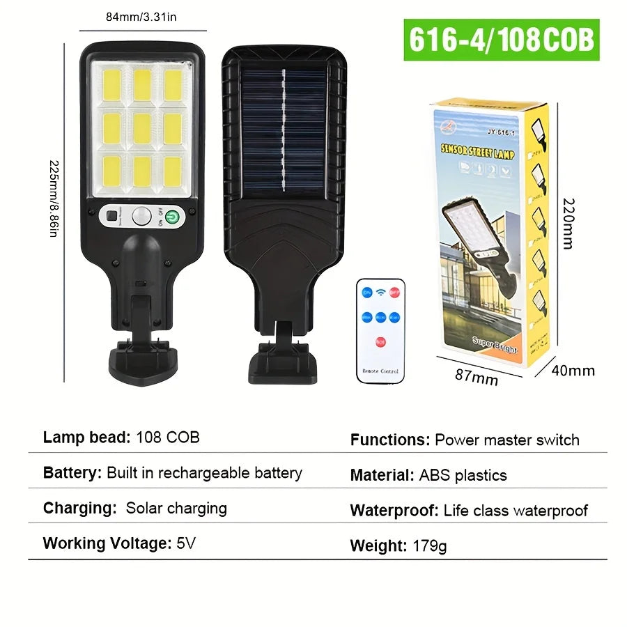 108 COB Solar Sensor Street Lamp with Remote Control - Smarsty