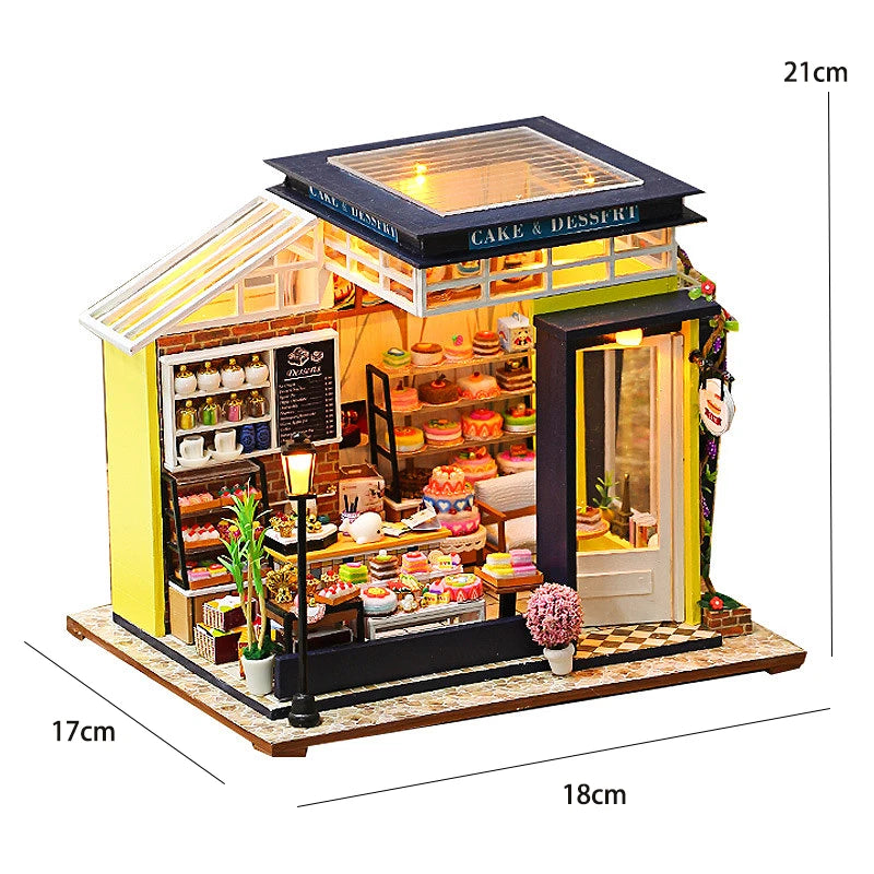 Wooden Miniature Doll House 3D Puzzle Assembly Building Model Kit Small Room Toys Home With Furniture Lighting Wooden Craft Gift by Smarsty