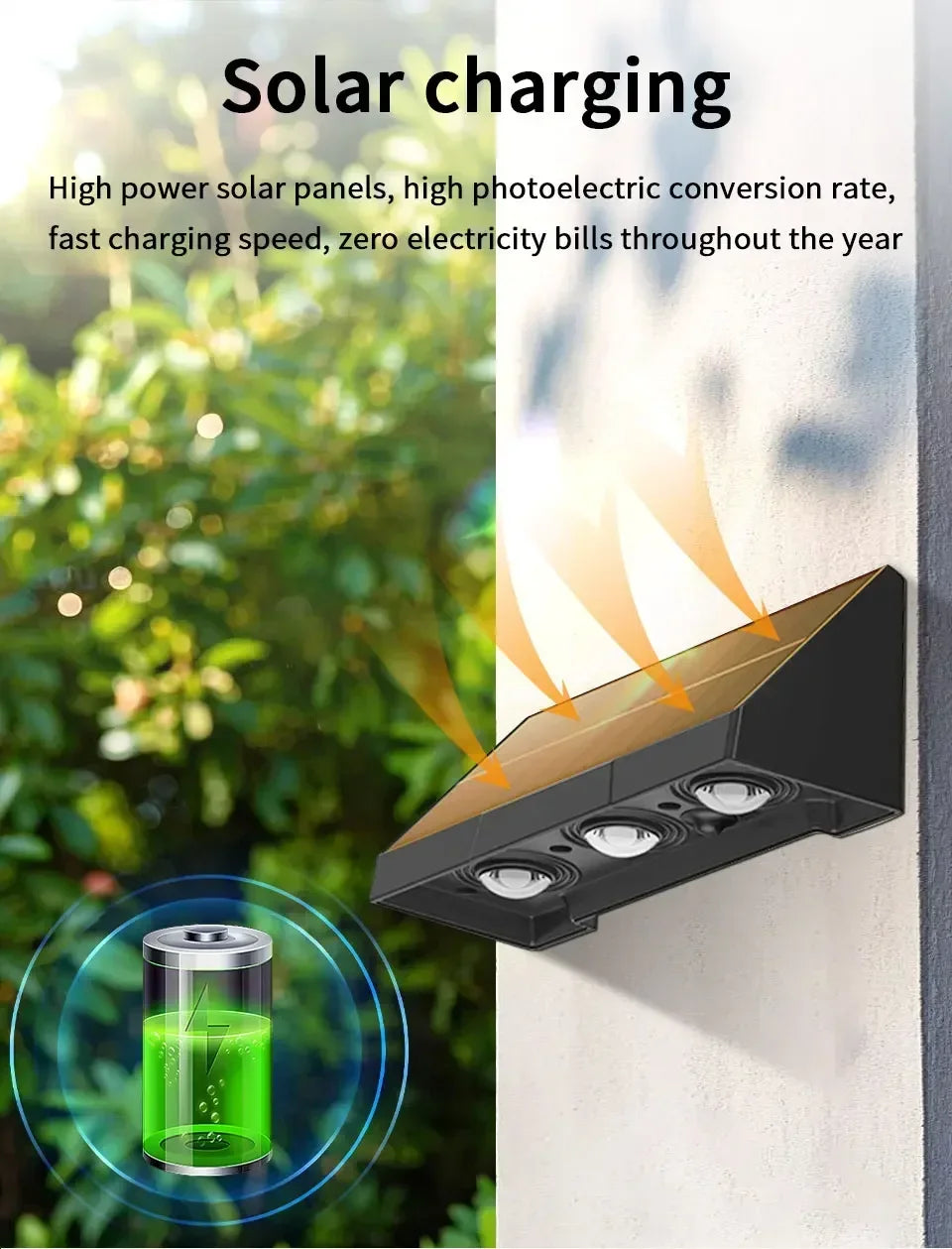 Solar Wall Light Outdoor Waterproof LED for Garden - Smarsty