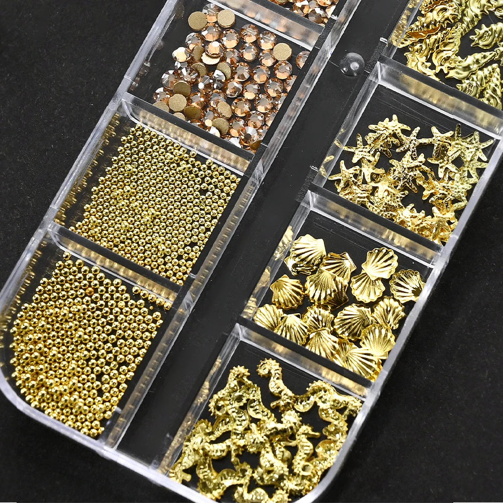 Ocean Gold Nail Art Charms for Stunning Manicure - Smarsty