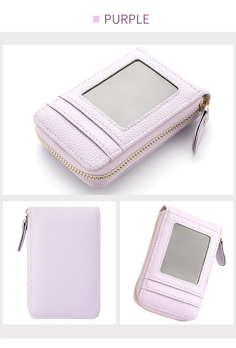 Fashion Pu Leather Zipper Short Mini Wallet Women Id Bank Card Holder Women Purse