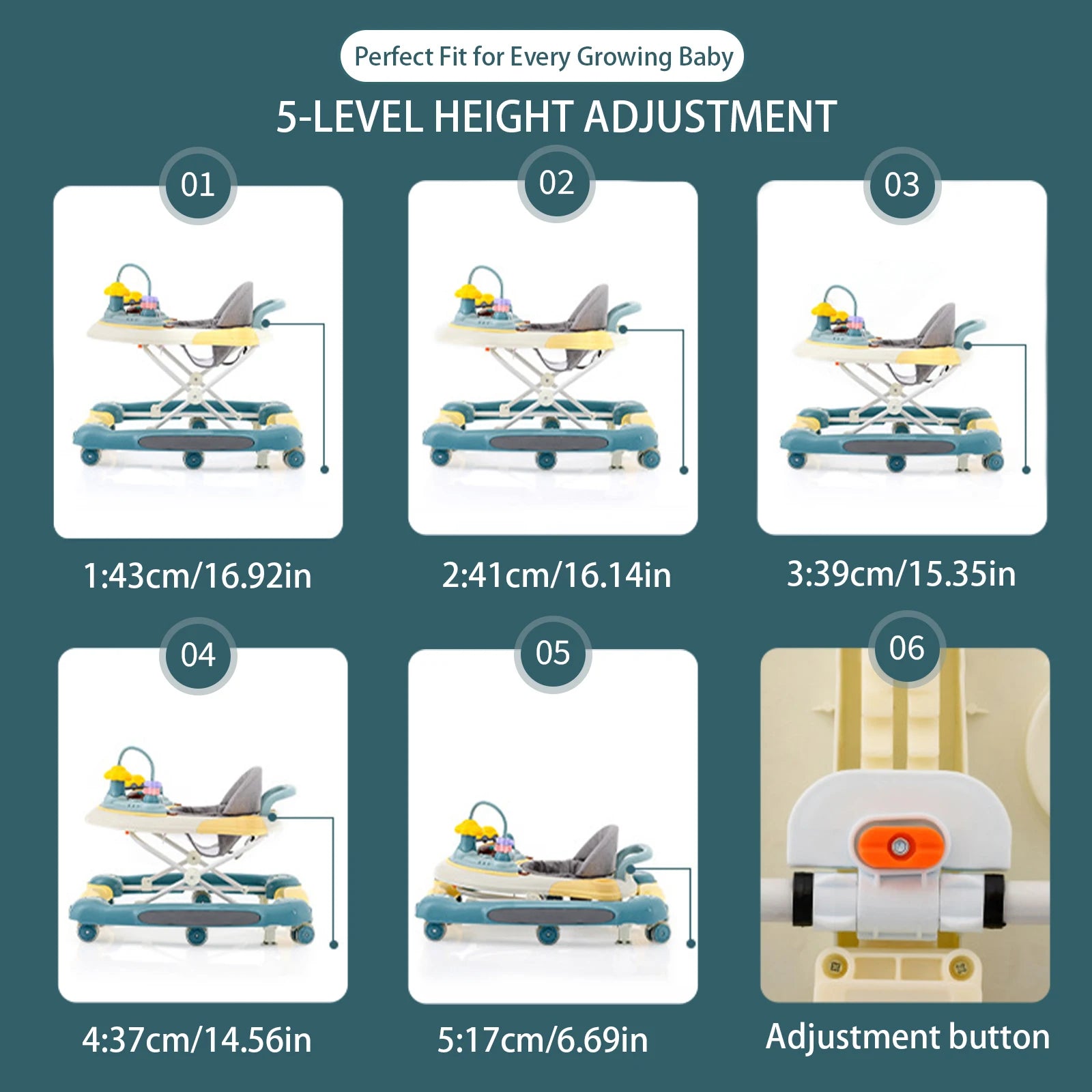 Baby Walkers With Universal Wheel Anti-Roll Anti O-Leg Walker Handcart Learning Start Walker Foldable Multifunction
