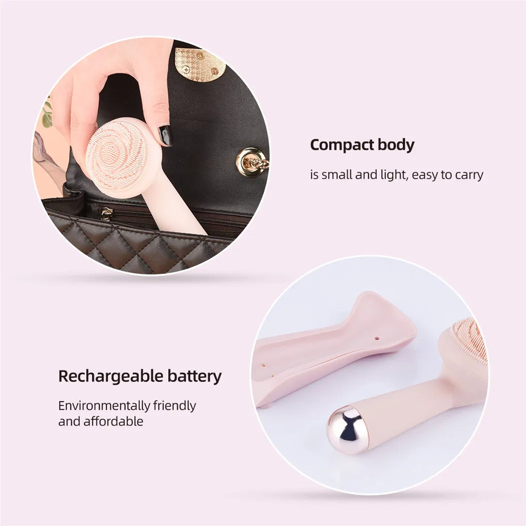 Electric Silicone Facial Brush with Vibration Massage - Smarsty