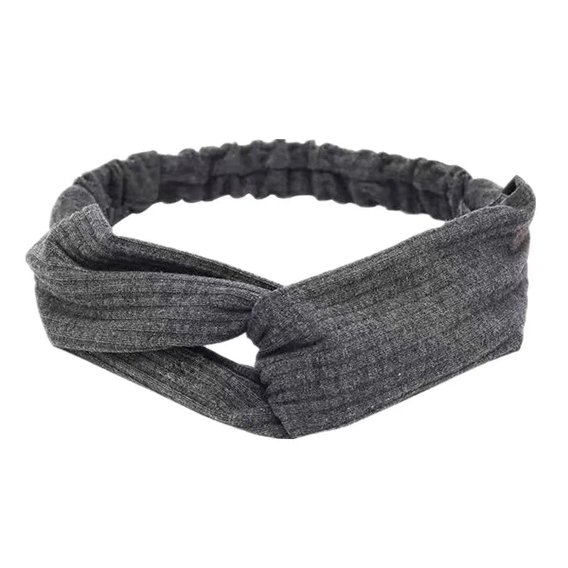 Boho Soft Elastic Headband For Women Vintage Cross Knot - Smarsty