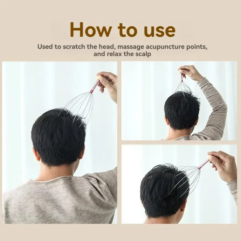 Stainless Steel Octopus Head Massager for Ultimate Relaxation - Smarsty